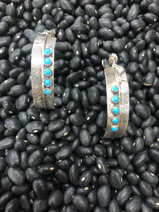 Byron Begay Navajo Handmade Turquoise Earrings