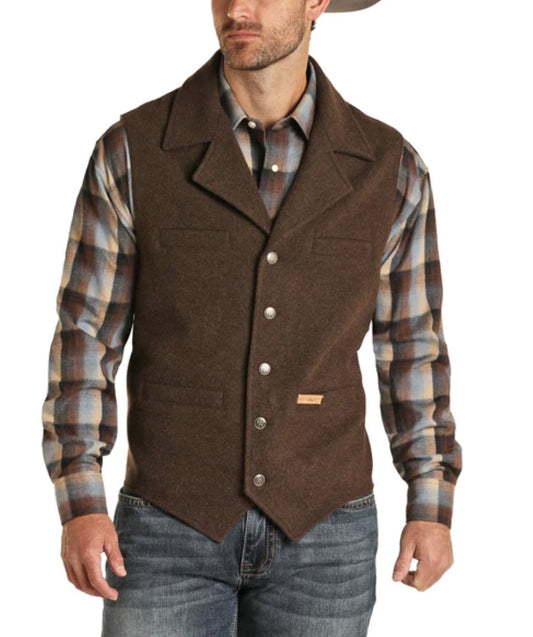 PR Mns Solid Montana Dark Brown Vest