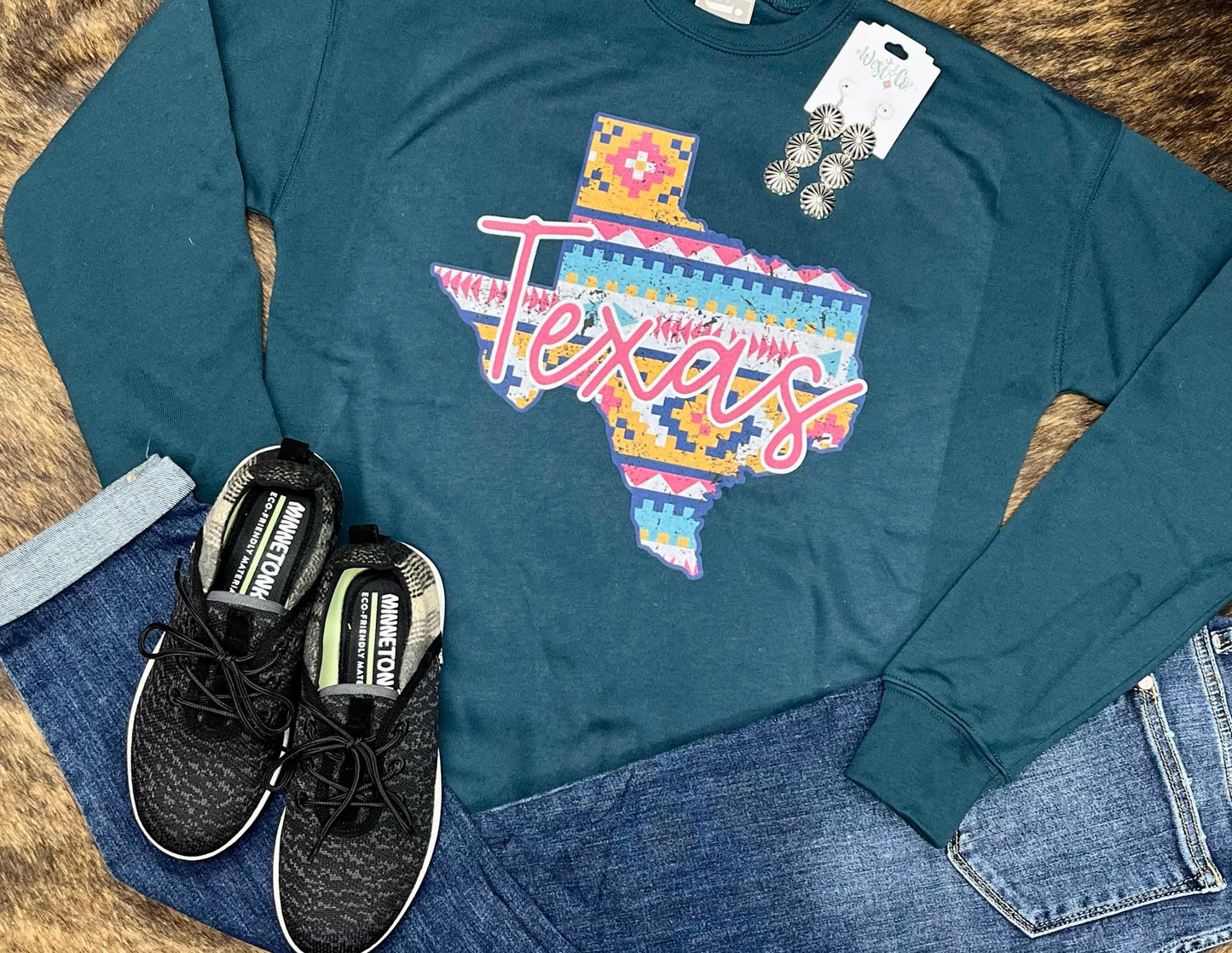 Bright Aztec Texas Sweatshirt