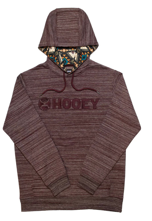 Hooey Mns Lock Up Burgundy Hoody