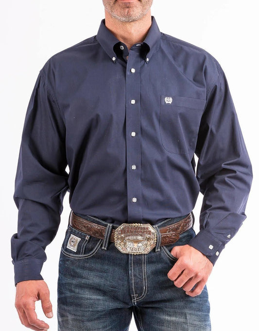 Cinch Mns LS Navy Shirt